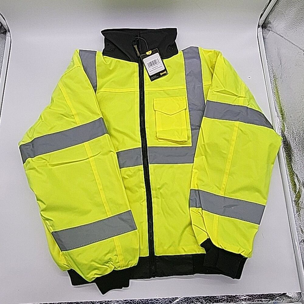 OCCUNOMIX Bomber Jacket Size S Hi-Viz Yellow Cold Weather Jacket LUX-ETJBJ-YS